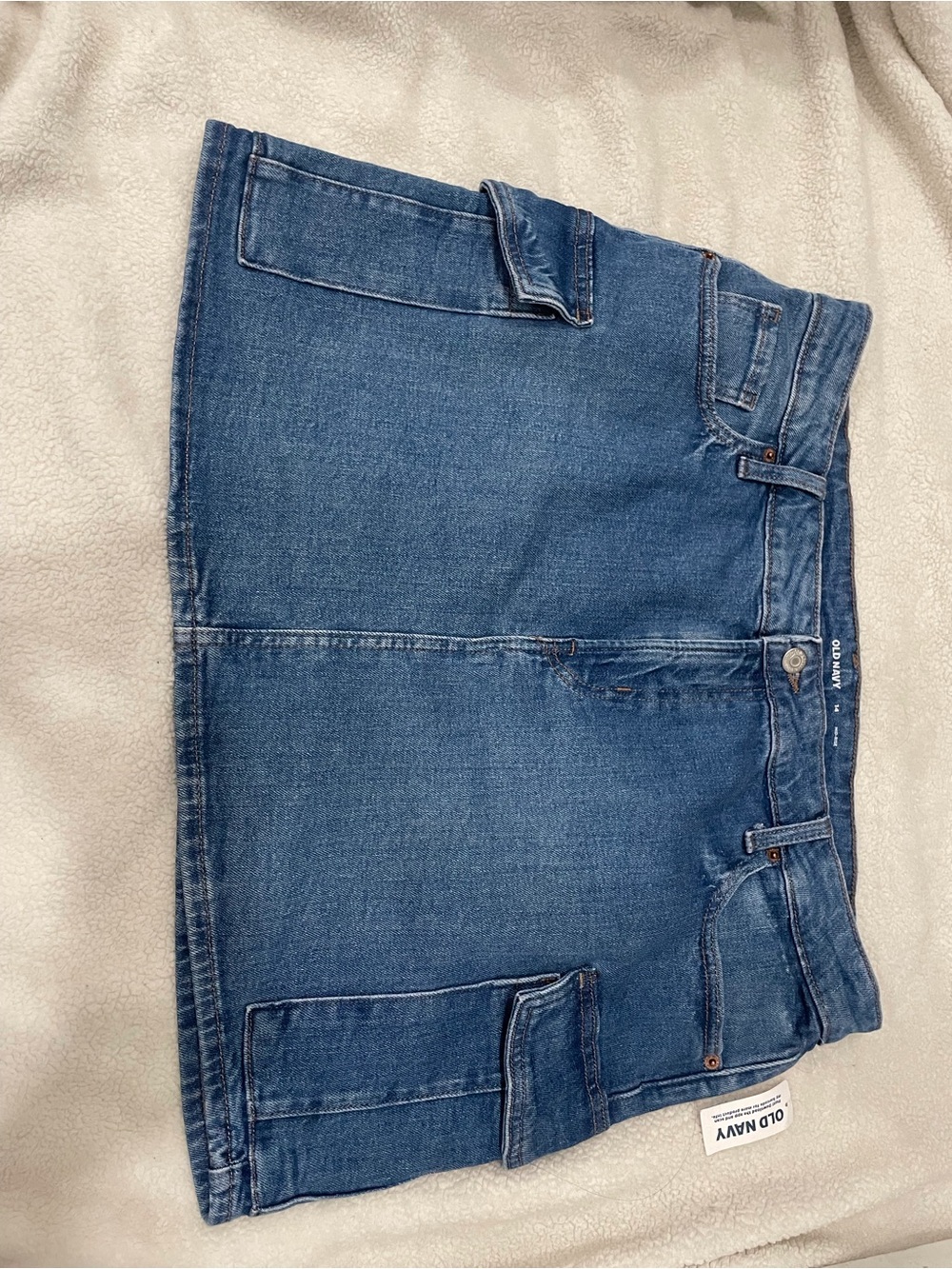 Old Navy Blue Denim Cargo Mini Skirt